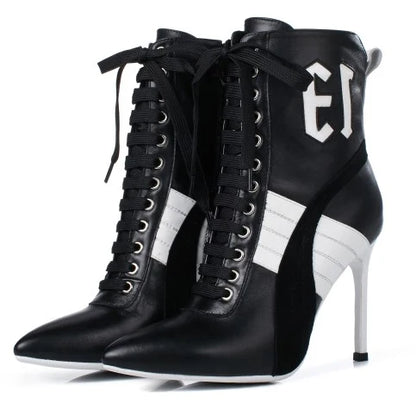 Olomm Handmade Women Winter Ankle Boots Cow Leather Sexy Thin High Heel Boots Pointed Toe Office Women Shoes US Size 3-9.5
