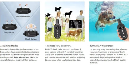 Paipaitek 1000M Dog Training Collar All Size Dog Waterproof Electric Collar for Dog Training Rechargeable Dog Anti Bark Collar