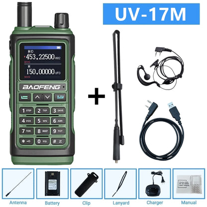 Baofeng 10W Ham Radio Uv-17R Long Range Walkie Talkie 999Ch Wireless Copy Air Band Type-C Emergency Tool For Enthusiasts