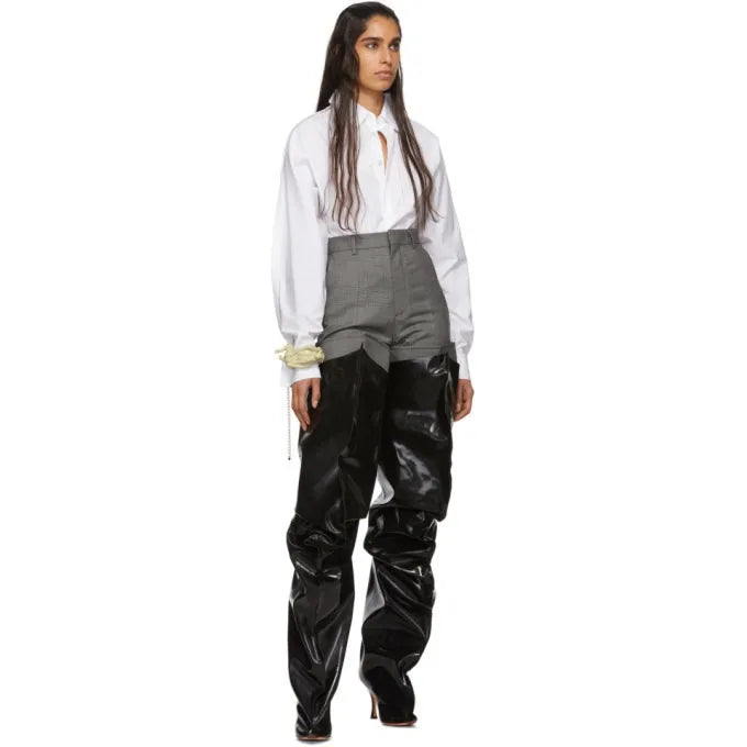 2026Autumn and Winter New Women's Wide Leg Stiletto High Heel Knee Long Boots Pointed 34-45 Large Leg Women's Boots