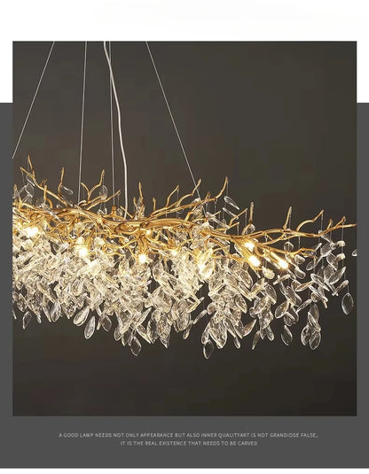Luxury Modern Crystal Ceiling Chandelier Led Pendant Lamp Dining Table Living Room Bedroom Home Decor Wall Hanging Light Fixture