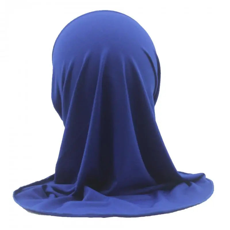 Kids Islamic Hijab Arab Girls Muslim Turban Scarf Shawls Cap Solid Color Fit 2-6 Years Old Children Wear Directly Instant Hijab