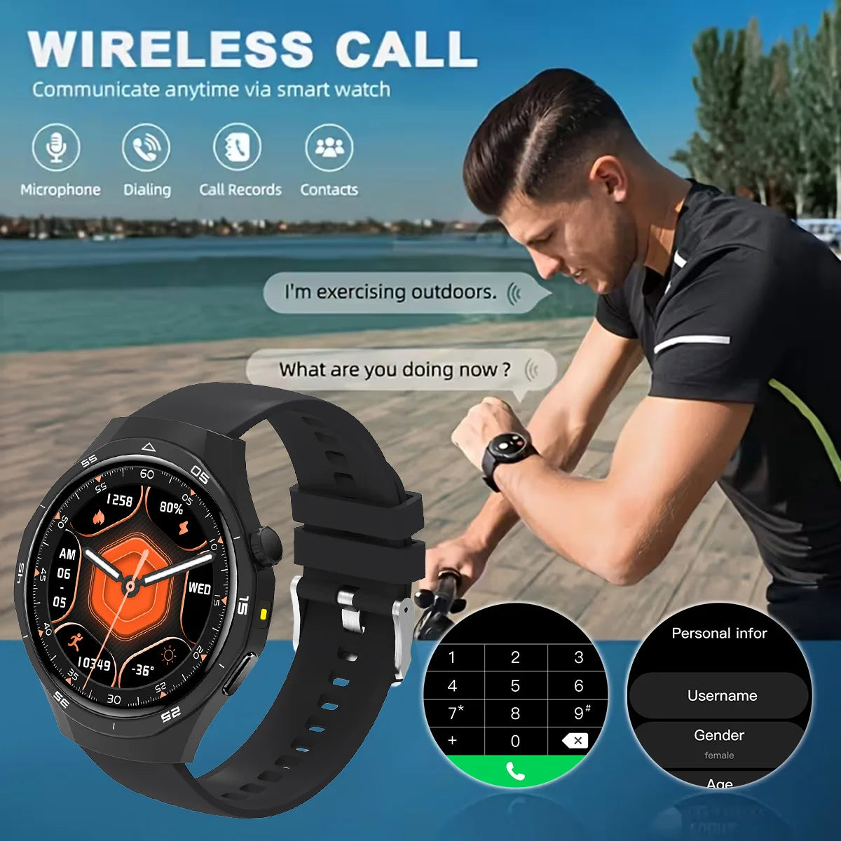 New Smartwatch Sports Fitness Bluetooth Call Smart Watches Heart Rate Monitoring Health watch for Android IOS for Men Women