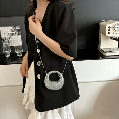 Mini Golden Evening Bag Purses and Handbags Luxury Designer Shoulder Bags Diamond Party Wedding Round Acrylic Clutch Purse Ins