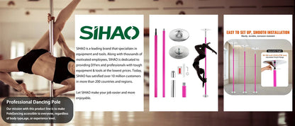 SIHAO Stainless Steel Silicone Tube Spinning  Dance Pole  — Fitness Equipment for Pole Dancing, Perfect for Home, Bar, and Gym Exercise