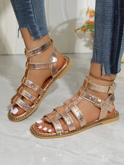 Summer New Roman Style Ankle Strap Women's Sandals Fashion Hollow Solid Casual Lightweight Comfort Women Shoes Zapatos De Mujer