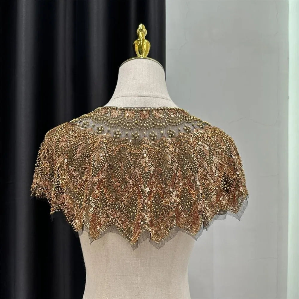 Vintage Sequin Embellished Flapper Shawl Beaded 1920s Sequin Shoulder Shawl Short Outerwear Women
