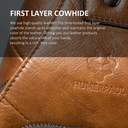 HUMERPAUL Men's Usb Chest Bag 100% Genuine Leather Crossbody Shoulder Bags Multifunction Travel Outdoor Messenger Pack Fashion