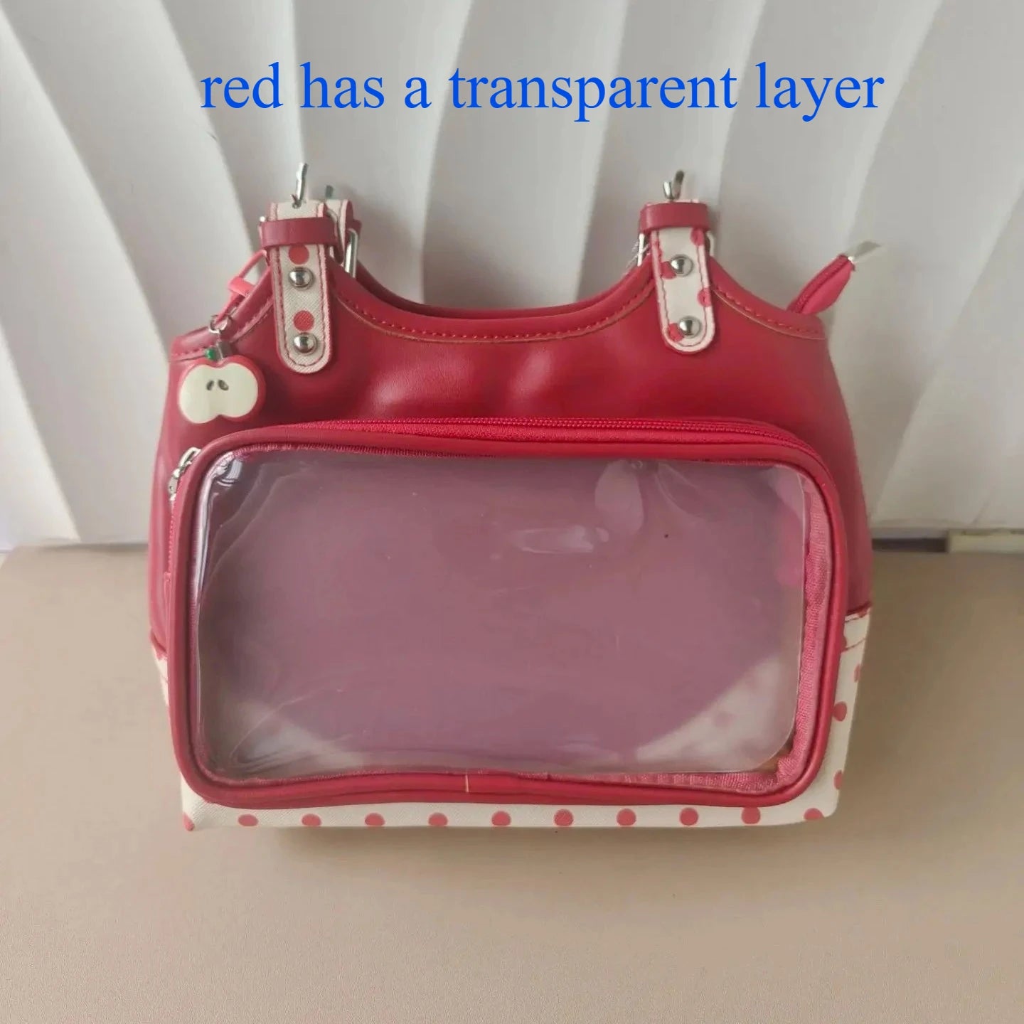 Sweet Transparent Ita Bags for Woman Dot Print Apple Shoulder Bag Underarm Bolso Beautiful Sac Femme Practical Bolsos De Mujer