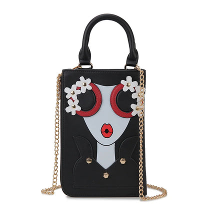 Sexy Lady Face Purses and Handbags for Women Fashion Designer Chain Shoulder Bag Party Clutch Funky Female Crossbody Bags 2022