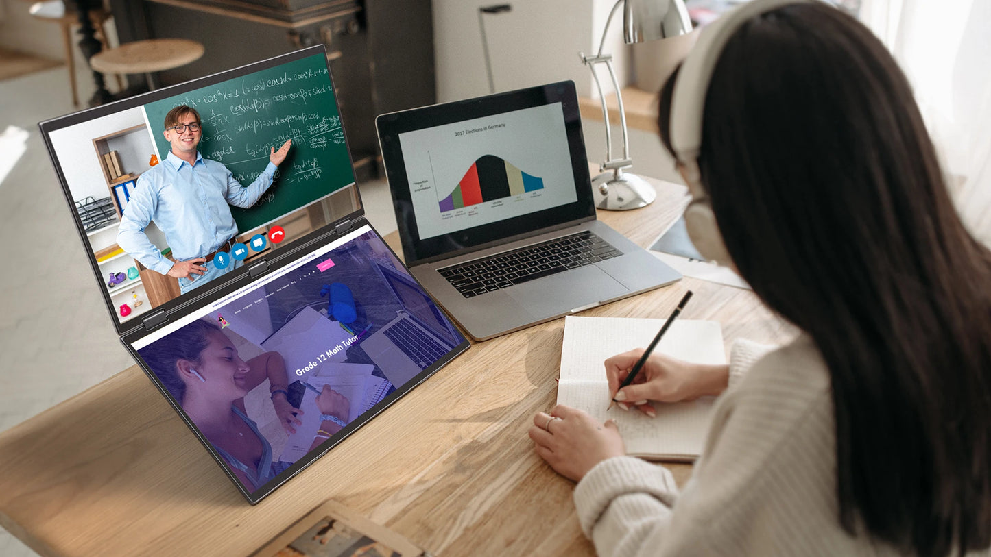 UStation Δ / Delta Plus Stacked Monitor Touchscreen Laptop Dual Screen Folding 18.5" W/ USB C Mini HDMI For PC Mac Phone Display