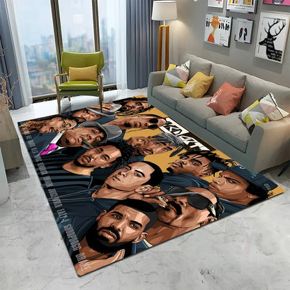 Legend Star Hip Hop Rapper Art Carpet Rug for Home Living Room Bedroom Sofa Doormat Decor,kids play Area Rug Non-slip Floor Mat