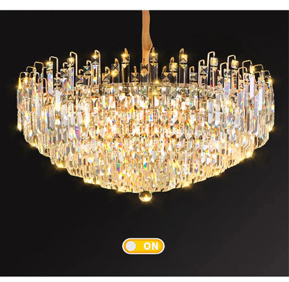 Modern Crystal Pendant Luxury Ceiling Chandelier LED Hanging Lamp for Living Dining Room Bedroom Home Decor Gold Luster Lighting