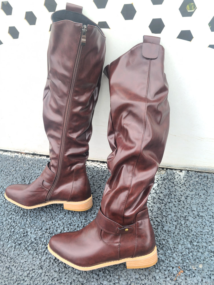 Women's Boots Suede Mid-Calf Boots Low Heel Side Zip Women Casual Shoes Autumn Winter Knee High Boot Retro Plus Size Long Boots