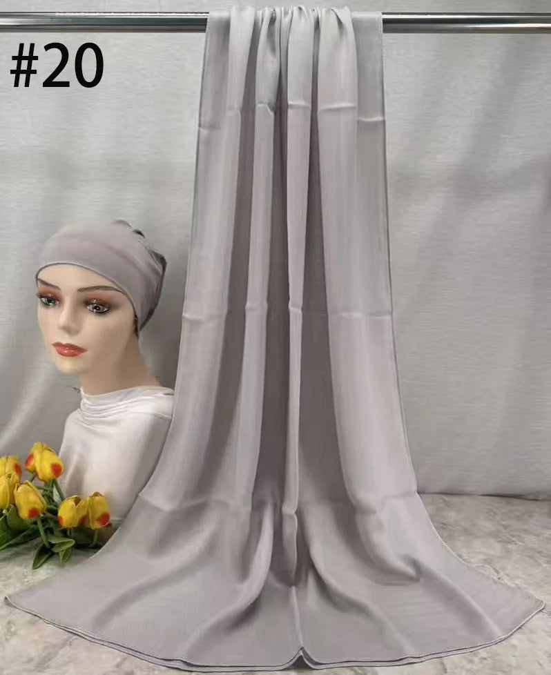 Mini Modal Hijab with Undercap Set Basic Stretchy Pullover Headscarf Thin Breathable Sunscreen Head Wrap Hijabs Scarf 165*50cm
