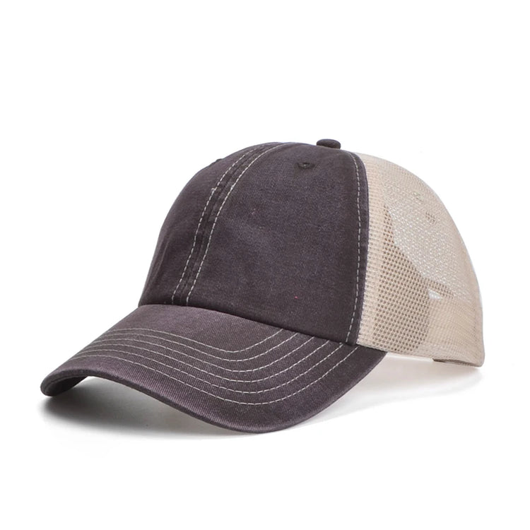 Connectyle Men's Women Vintage Fashion Adjustable Mesh Trucker Hat Outdoor Sport Summer Breathble Sun UV Protection Baseball Cap