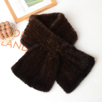 New Women Winter Real Mink Fur Scarf Lady Warm Soft Genuine Mink Fur Scarf Shawl Fashion Luxury 100% Natural Mink Fur Scarfs