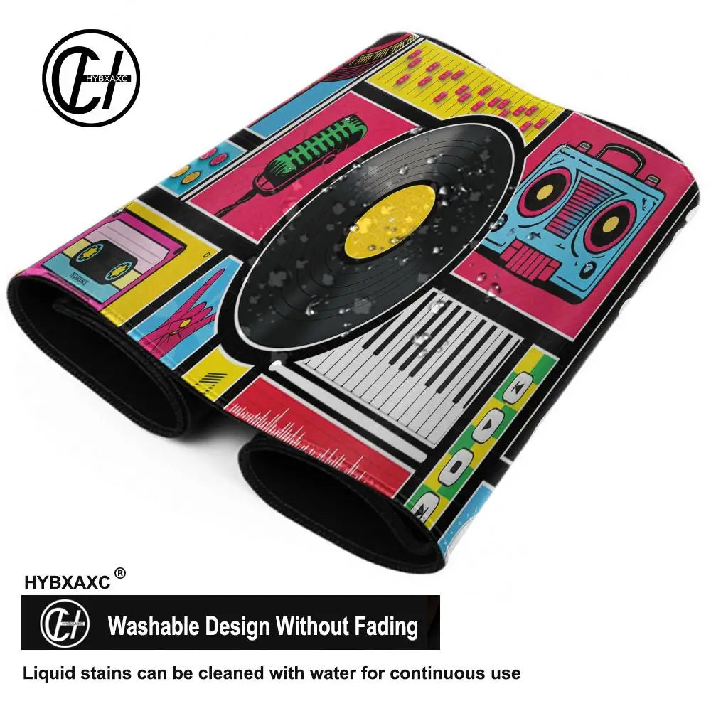 HYBXAXC Audio Cassette Large Mouse Mat Art Mousepad Big Rubber Base Mouse Pad Music Deskpad Extended Mat 400x900 Office Tablepad