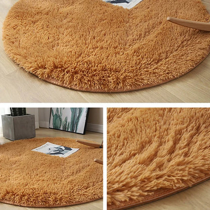 New Fluffy Wool Rug Living Room Carpets Faux Fur Round Mat Kids Room Long Plush Rugs Home Bedroom Decor Shaggy Carpet