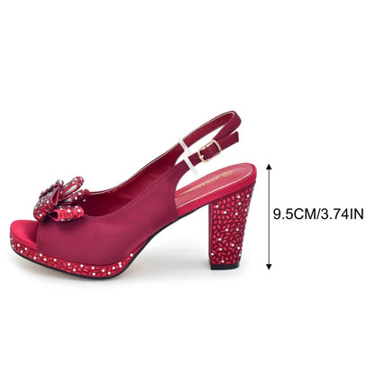 Women Shoes and Bags To Match Set Nigeria Party Luxury Italian Shoes and Bag Set for Women Peep Toe Sexy Wedding Party Sandals