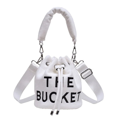 New Fashion Women's Bucket Bag Trend Brand Personality Plush Shoulder Bag High-end Elegant Crossbody Bag Designer Luxury Handbag