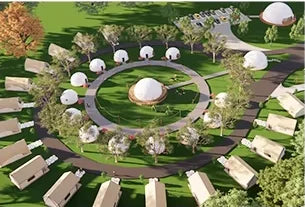 Outdoor Semi-Dome Igloo Camping Tent - Geodesic Dome Glass Sphere Tent Bubble House