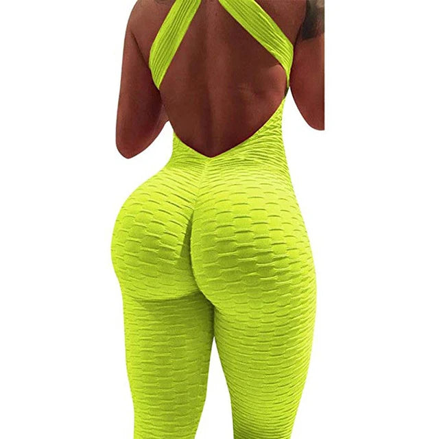 Sexy Hip Yoga Onesie Faion Jacquard Low Waist Street Sle Thiened ort Pants Wide Leg Pants Butt Lifting Yoga Suit
