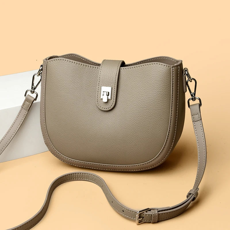 Luxury Genuine Leather Tote Bag Women Real Cow Leather Handbag Fashion Ladies Shoulder Crossbody Bags 2025 New Female Sac A Main