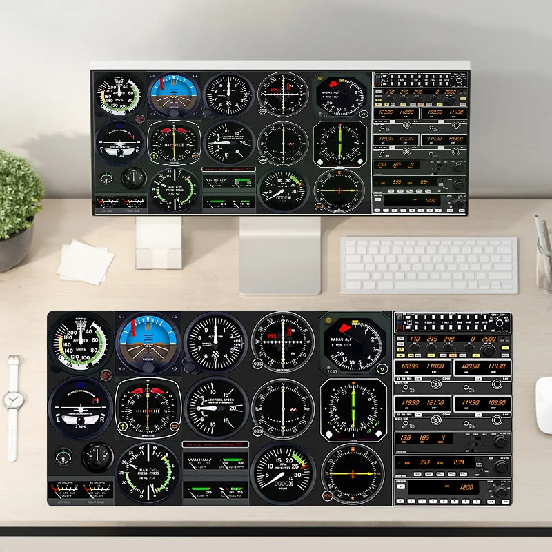 Brand Airplane Cockpit Mouse Pad Large Gaming Desk Mat Rubber Non-Slip Wear-Resistant Precise Tracking PC Student Office