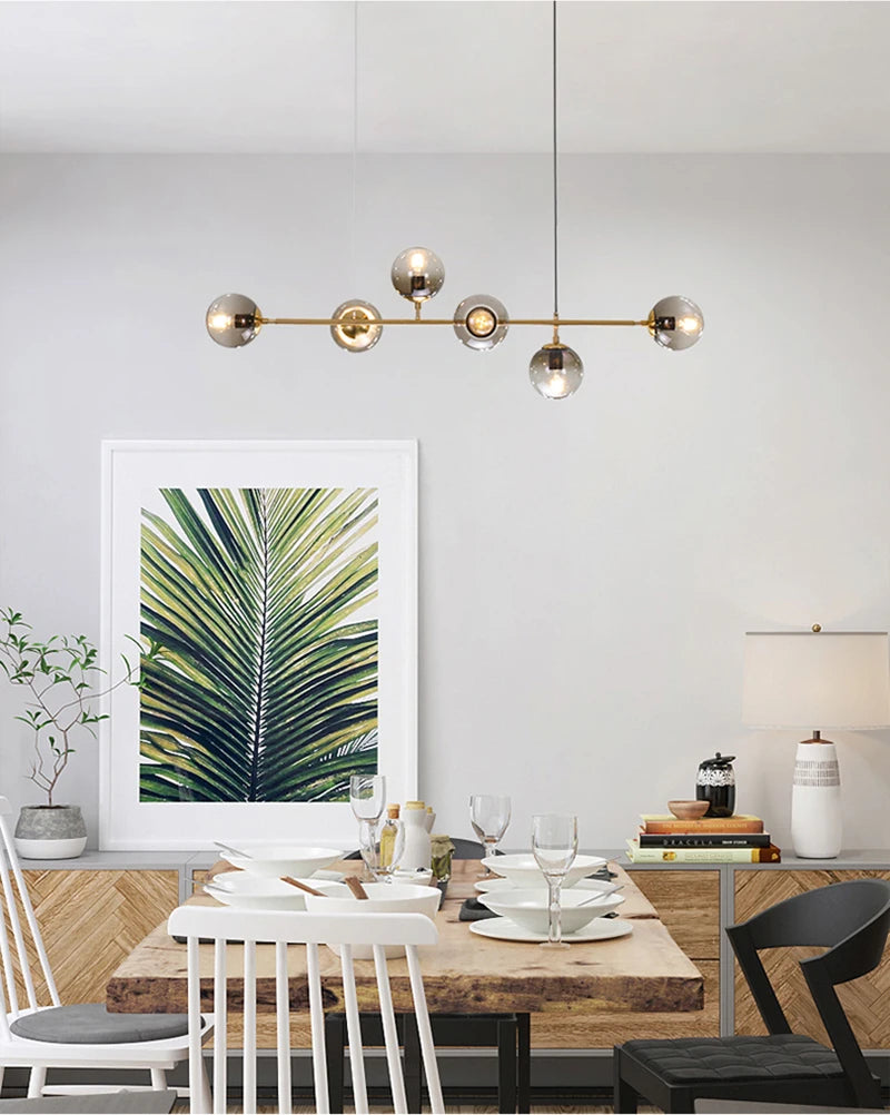 Northern Europe Dining Room Chandeliers Designer One Character Long Strip Pendant Lamp Decoration Maison LED Lights
