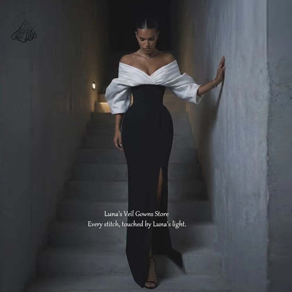 LunaV Contrast Color 2026 Prom Dresses Elegant Off The Shoulder Pleat Mermaid Long Evening Gown Formal Party Dress Customized