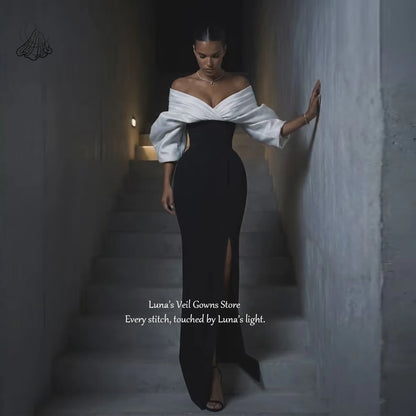 LunaV Contrast Color 2026 Prom Dresses Elegant Off The Shoulder Pleat Mermaid Long Evening Gown Formal Party Dress Customized