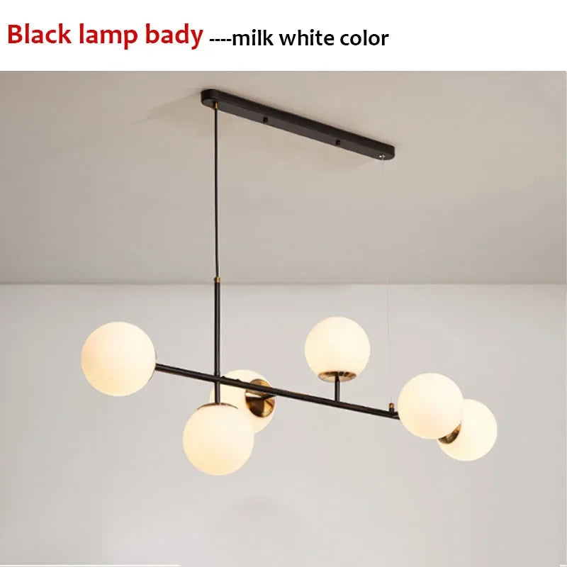 Northern Europe Dining Room Chandeliers Designer One Character Long Strip Pendant Lamp Decoration Maison LED Lights