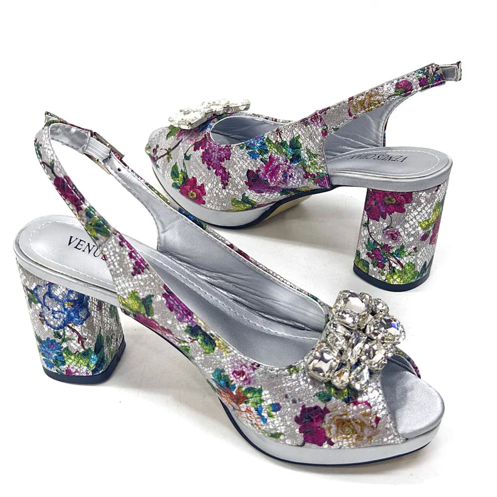 Venus Chan Italian Design Shoes and Bags Matching Set 2024 Women High Heel Party Purple Color Nigeria Wedding Bigger Size Shoes