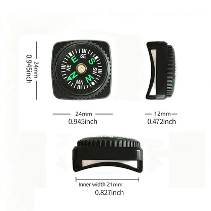 Portable Button Outdoor Survival Compass Navigation Tool 4PCS Leather Pouch Compass Orienteering Hiking Camping Navigator Tool