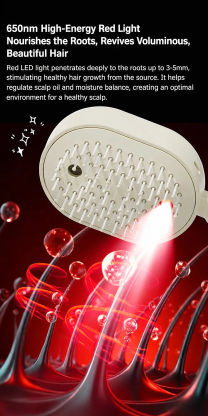 Electric Spray Hair Brush Leave-In Essential Oil Hair Care Red Light Comb Scalp Massage Reduce Frizz Smoothing Air Cushion Comb