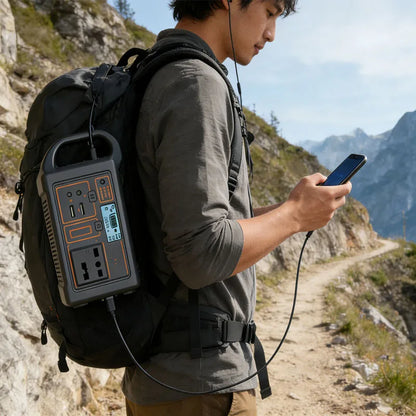 Portable Solar Power Station 500W 460Wh 300W, LiFePO4 Battery 220V EU Outdoor, BMS Storage System, Power Bank and UPS Function