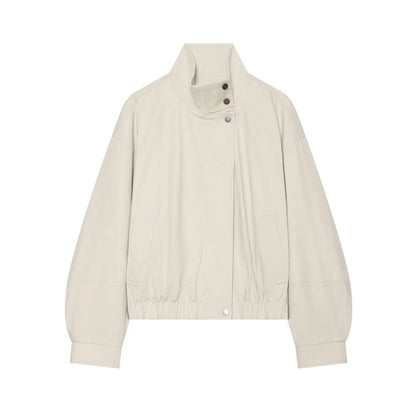 Women's Winter Jacket New 2026 High Neck Long Sleeve Elastic Hem Zipper Pocket Women's Coats Simple Female Jacket