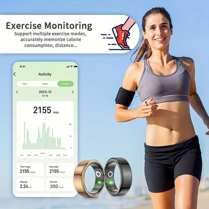 2026 Upgraded Smart Rings for Men Women, Health Monitoring Ring, Fitness Tracker with Sport Mode, Pedometer, Sleep, Step, IP68 Fitness Ring, Outdoor Activity Tracker Ring for Android for IPhone - Gifts for Him/Her