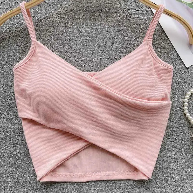  Irregular Casual Sport Camisole Women Strap Design Solid Fashion 2025 Y2K Elegant Ladies Chic Slim Tank Tops