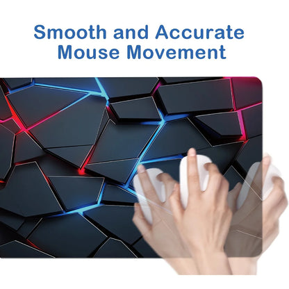 Large Gaming Mouse Pad 90x40 Red Blue Gradient Design Non-Slip Rubber Sewn Edge Gaming Desk Mat Keyboard Gamers and Office Work