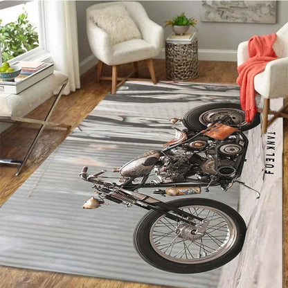 HD-Retro Motorcycle Area Rug Carpet Moto Fans Non-slip Large Door Step Mat Bathmat for Living Room Bedroom Entrance Home Decorat