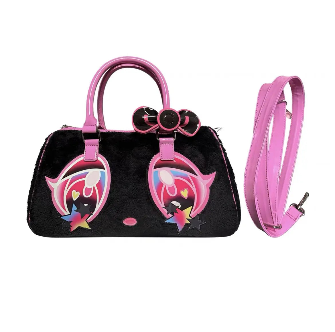 Hot Girl Sweet Cute Crossbody Bag Women Cartoon Pink Shoulder Bags Ladies Large Capacity Plush Y2K Aesthetic Black Handbag 2025