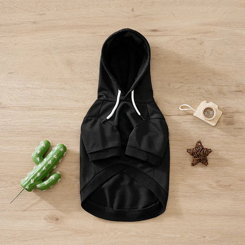 Autumn and Spring Pet Clothes Cute Little Medium Dog Hoodie Clothes Fashion Soft Casual Comfortable Black Cool Apparel Pets Fall