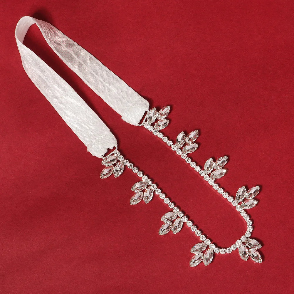 Rhinestone Bridal Accessories for Wedding Lace Flower Garter for Bride Jewelry Gift Elastic Leg Ring Gift for Suspenders Party