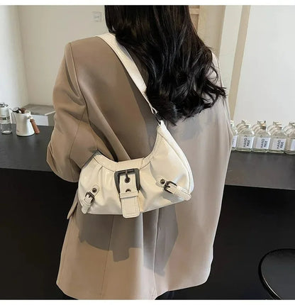 Y2K Retro Pleated Hobo Shoulder Bag for Women Hot Selling Maillard Style Underarm Bag Clutch Handbags for Travel Work Shopping