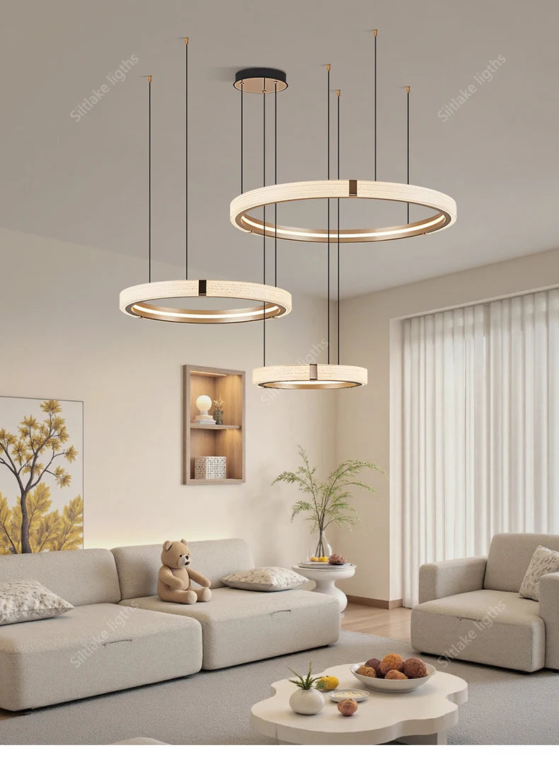 Modern design creative round simple chandelier ring Lights suitable for living room bedroom restaurant home round Pendant Lights