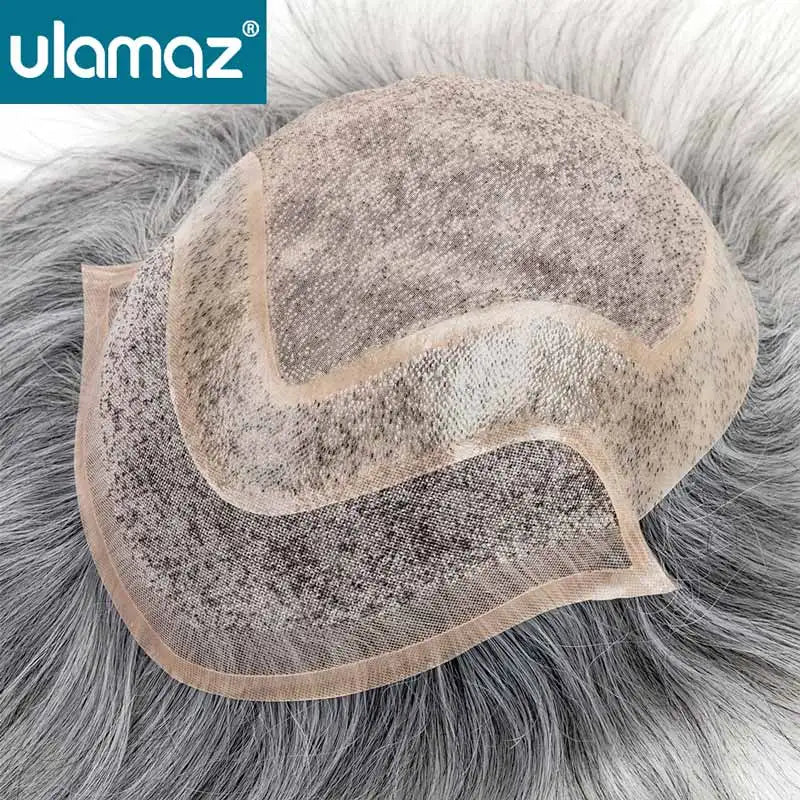 Toupee French Lace In Front Wigs For Man Mono Lace Men's Hair Prosthesis Men's Wigs Human Hair Mono PU Wig Male Hair Prosthesis