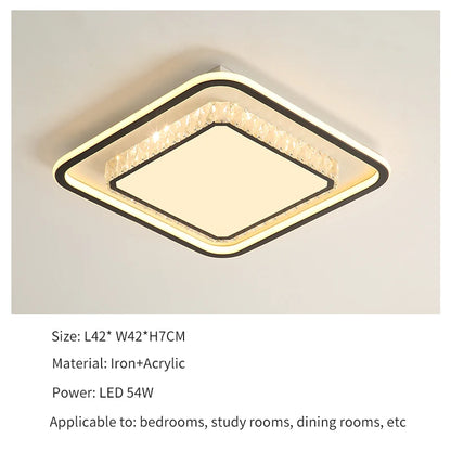 Luxury Living Room Lights Lustre Home Decoration LED Ceiling Lamp Modern Square Acrylic Gold Hall Bedroom Dining Room Fixtures