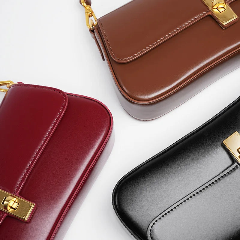 YANATARI Underarm Cowhide Genuine Leather Handbags Women Vintage Shoulder Bag Female Crossbody Bags Luxury High Quality 2025